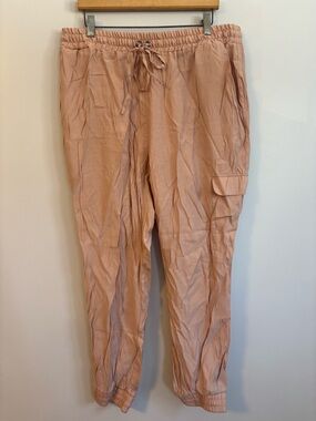 Ricki’s Peach Pink Drawstring Cargo Pants Lightweight Joggers Size XL